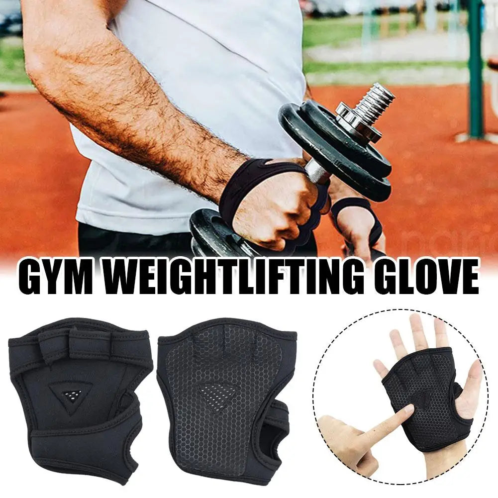 Gym Fitness Heavyweight Training Weightlifting Gloves Men Women Wristbands Non-Slip Half Finger Body Building Workout Gloves