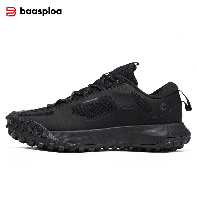 Baasploa Men Outdoor Sneakers New Fashion Anti Splash Water Hiking Shoes Male Comfort Casual Walking Shoes Climbing Non-Slip