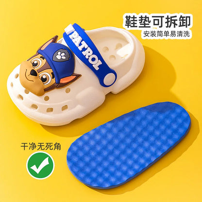 Paw Patrol Summer Garden Shoes Cute Cartoon Boots Kids Boy Girls EVA Soft Soled Home Slippers Anti Slip Toe Slippers Kid Gift