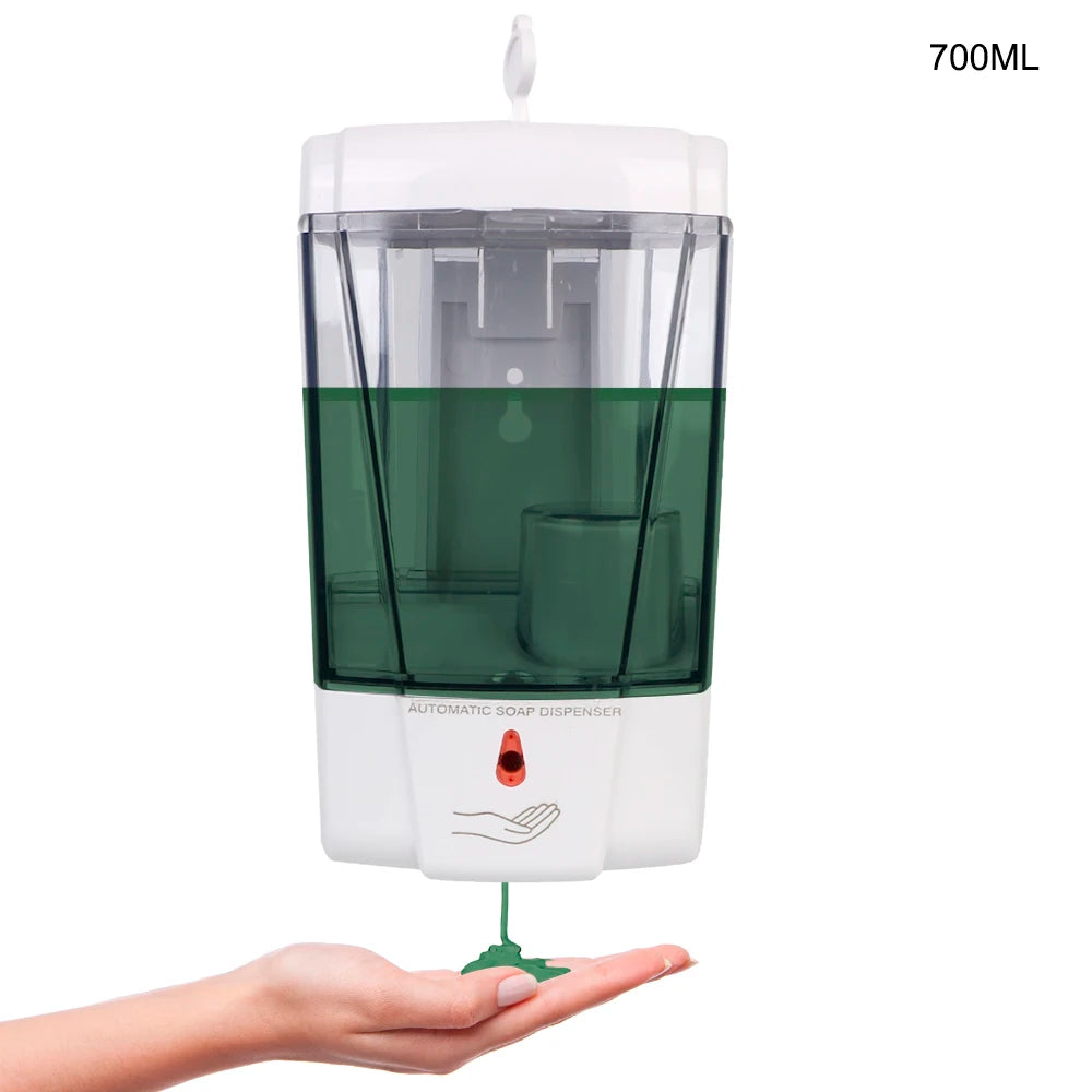 700ml for Kitchen Bathroom Touch-free Lotion Pump Touchless Liquid Wall-Mount Automatic IR Sensor Soap Dispenser