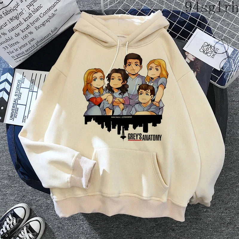 Greys Anatomy Hoodies Women Harajuku Ulzzang Sweatshirts Kawaii You Are My Person Print Streetwear Pullover Y2k Tops Female