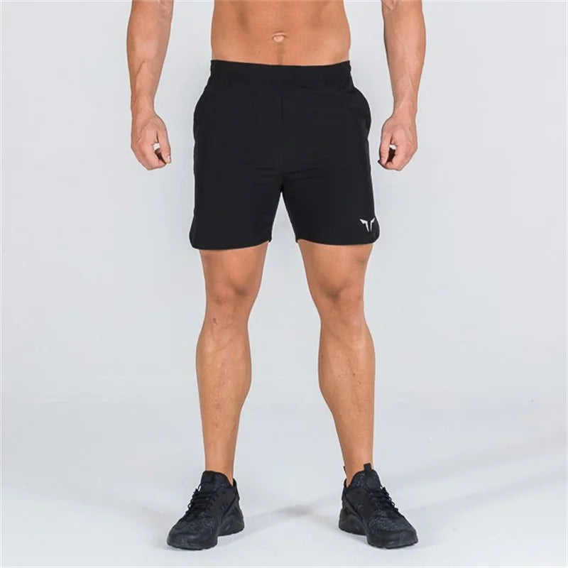 double-deck fitness sports shorts men summer slim quick drying breathable woven Shorts Men's sweatpants training gym clothing