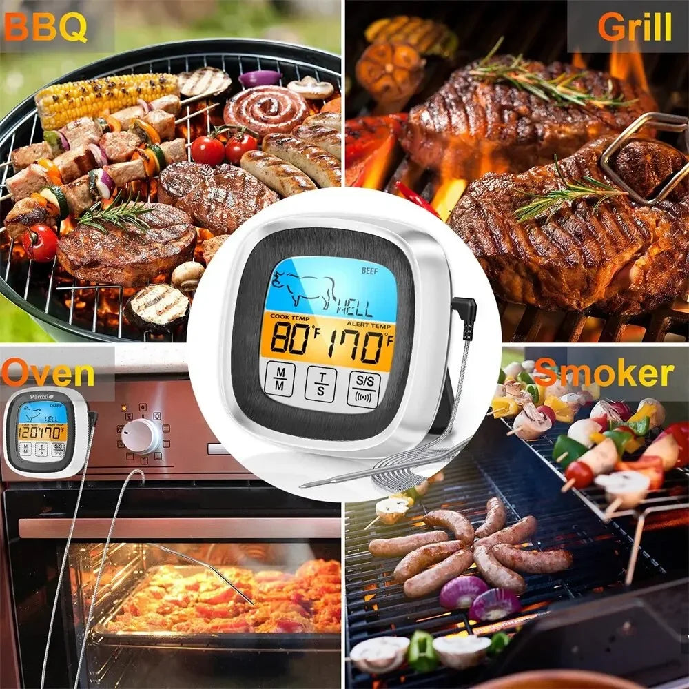 Digital Kitchen Thermometer Probe Touch Screen Meat Barbecue Food Temperature Measure Tool Steak BBQ Timer Cooking Tools 1PC