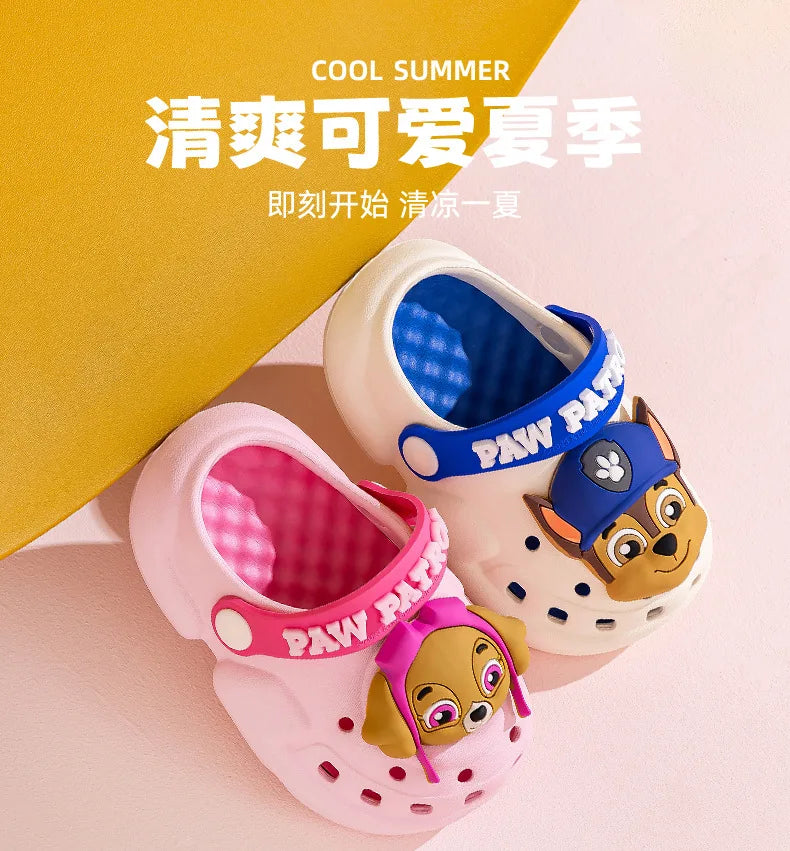 Paw Patrol Summer Garden Shoes Cute Cartoon Boots Kids Boy Girls EVA Soft Soled Home Slippers Anti Slip Toe Slippers Kid Gift