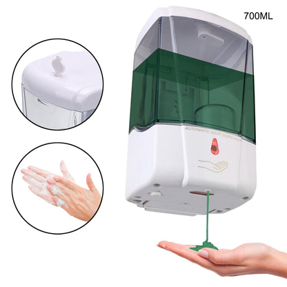 700ml for Kitchen Bathroom Touch-free Lotion Pump Touchless Liquid Wall-Mount Automatic IR Sensor Soap Dispenser