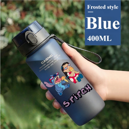 560ML Disney Lilo&Stitch Water Cup Children Portable Plastic Transparent Stitch Angel Outdoor Large Capacity Sport Water Bottle