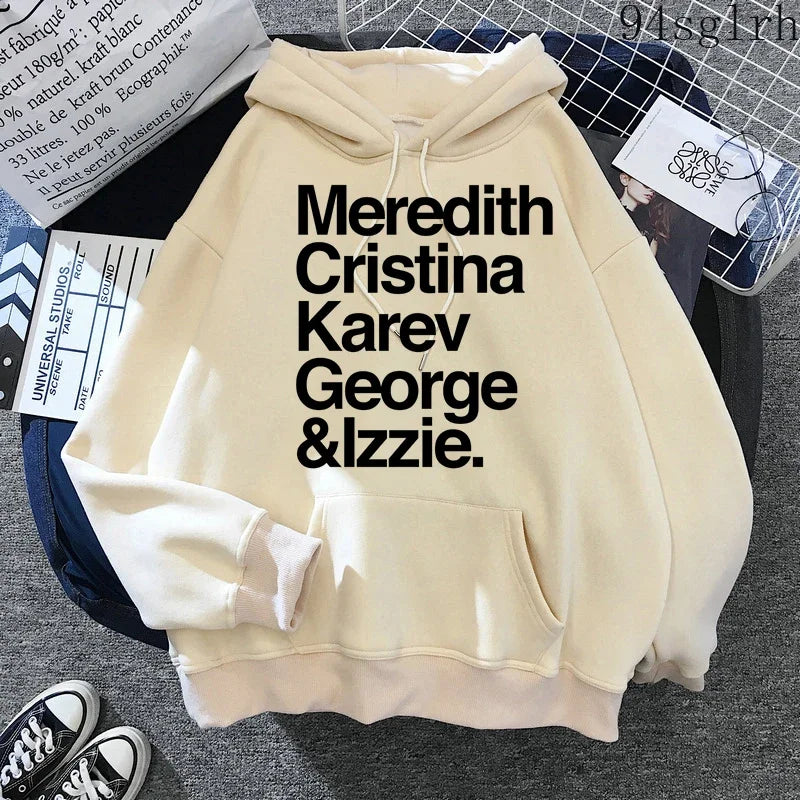 Greys Anatomy Hoodies Women Harajuku Ulzzang Sweatshirts Kawaii You Are My Person Print Streetwear Pullover Y2k Tops Female