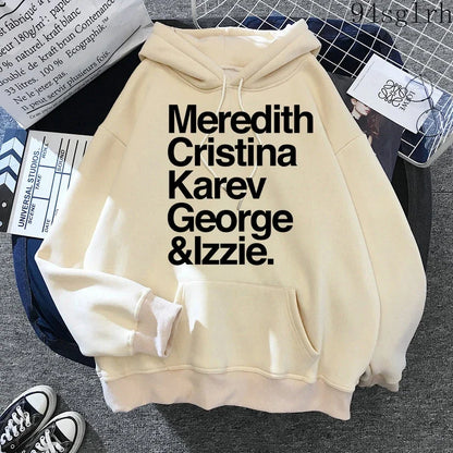 Greys Anatomy Hoodies Women Harajuku Ulzzang Sweatshirts Kawaii You Are My Person Print Streetwear Pullover Y2k Tops Female