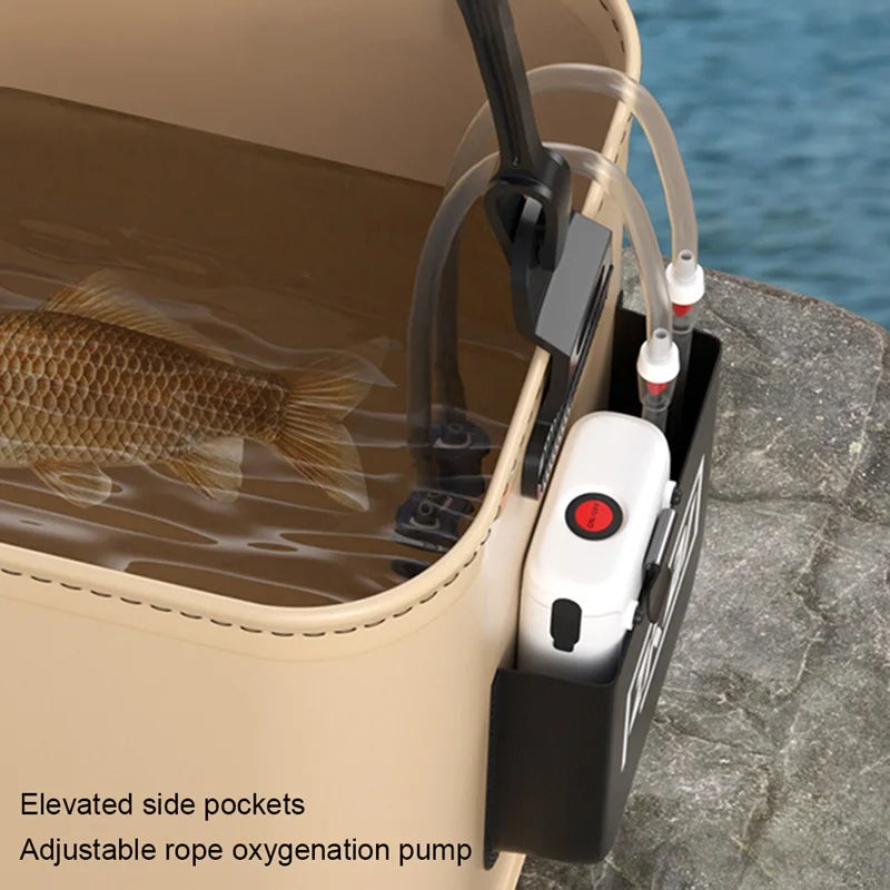 8L/13L With Cover Multifunctional Foldable Fish Bucket Wear-Resistant Hand Carry Bucket For Outdoor Sea Fishing Bag Tackle Bag