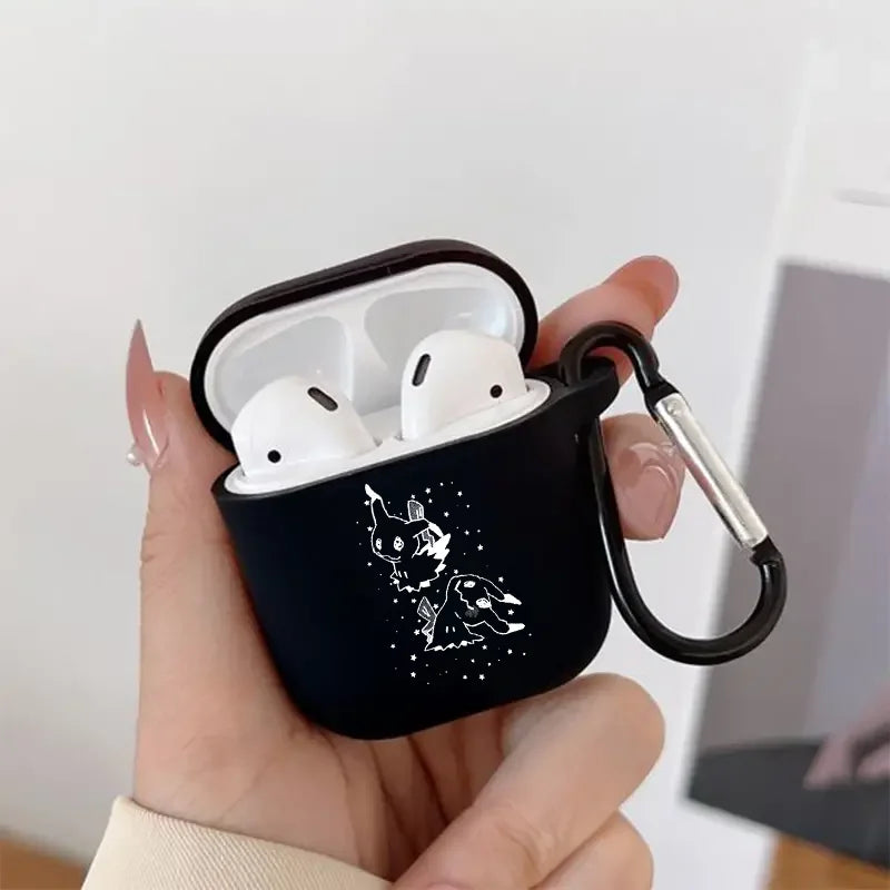 Cute Mimikyu Anime Cartoon Airpod Case Cool Earphone Cover for AirPods 2 3 Pro 2nd Generation Case Gift for Teens Boys Girls