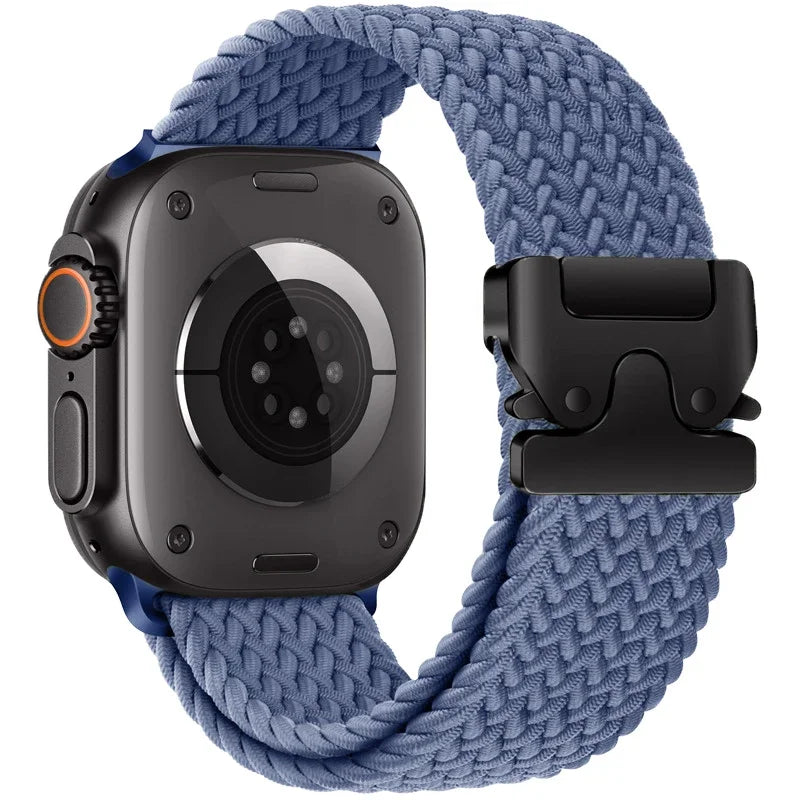 Nylon Solo Loop Strap for Apple Watch Band Ultra 2 49mm 46mm 42mm 45mm 44mm Woven Bracelet for Iwatch Series 10 9 8 7 6 5 SE 4 3