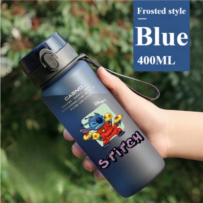 560ML Disney Lilo&Stitch Water Cup Children Portable Plastic Transparent Stitch Angel Outdoor Large Capacity Sport Water Bottle