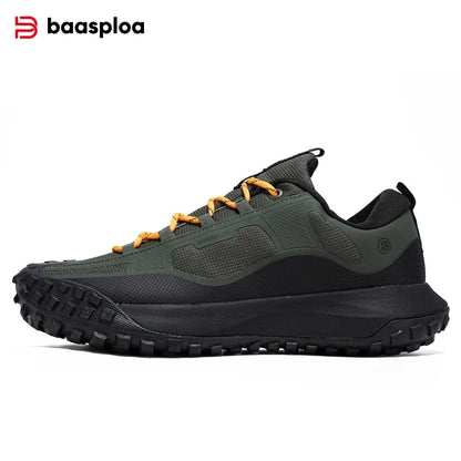 Baasploa Men Outdoor Sneakers New Fashion Anti Splash Water Hiking Shoes Male Comfort Casual Walking Shoes Climbing Non-Slip