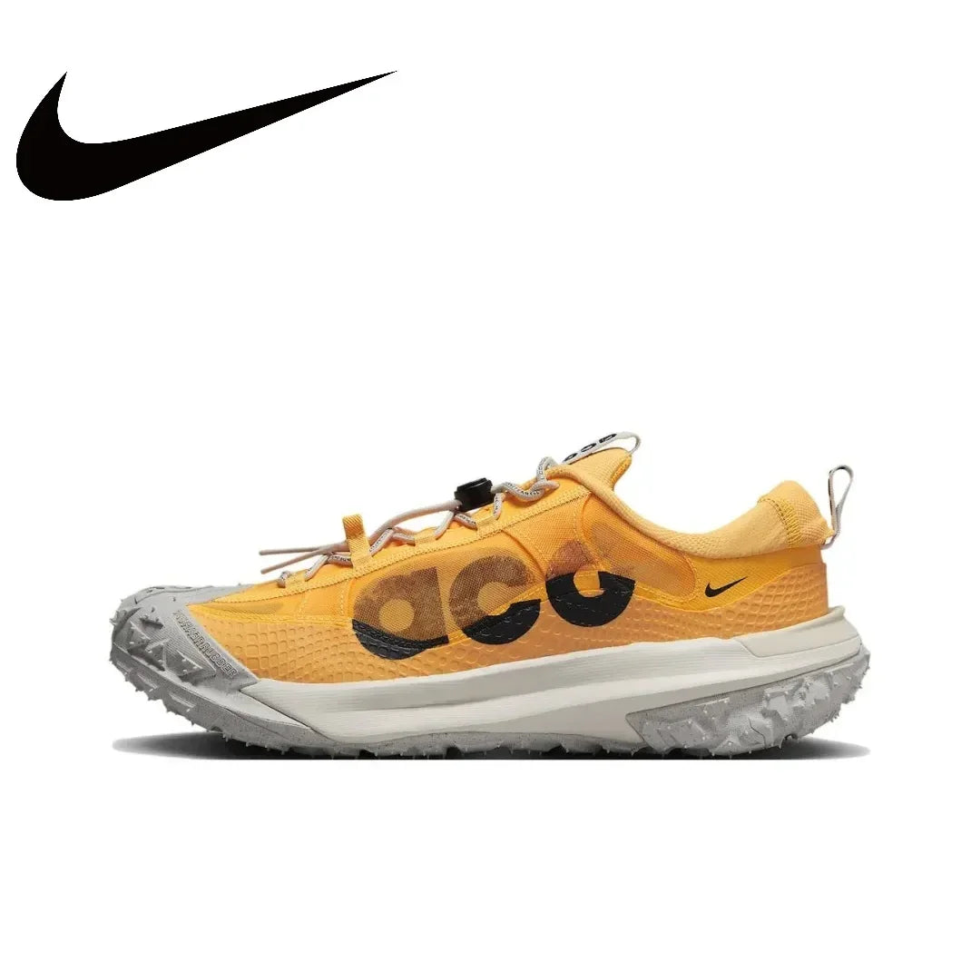 Nike ACG Mountain Fly 2 LOW GORE-TEX Men's and Women's Sneakers Waterproof Breathable Trail Shoes Yellow and White