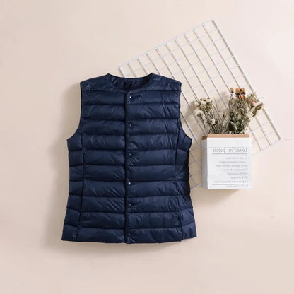 2024 New Spring Autumn Fashionable Outerwear Inner Cloth Vests Light Down Women Waistcoat Portable Warm Sleeveless Liner Casual