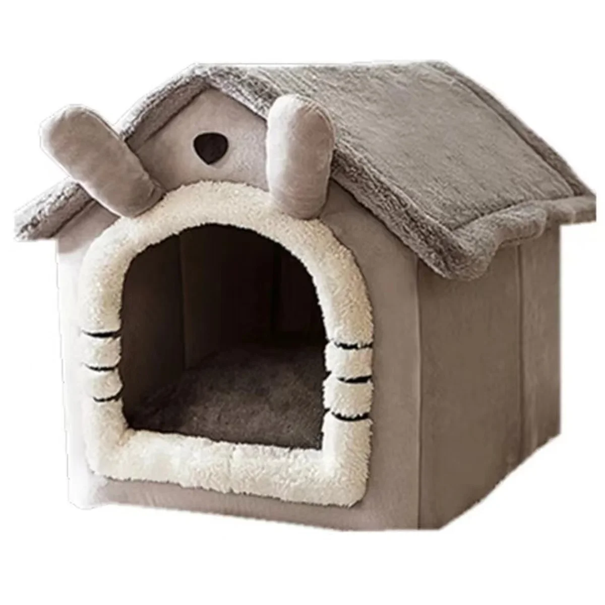 Cat/Dog Bed Removableand Washable Foldable Pet Sleepping Bed Cat House Kennel for Dog House Indoor Cat Nest L