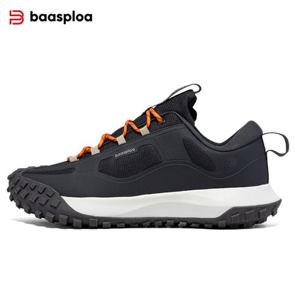 Baasploa Men Outdoor Sneakers New Fashion Anti Splash Water Hiking Shoes Male Comfort Casual Walking Shoes Climbing Non-Slip