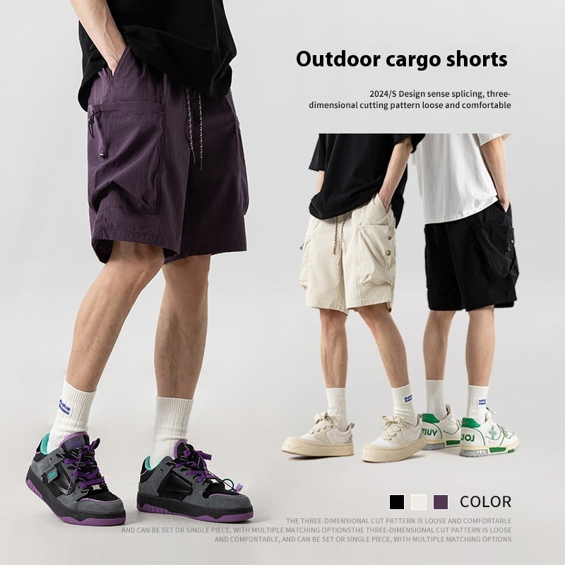 Multi-Pocket Workwear Shorts Men's Loose Outdoor Casual Sports