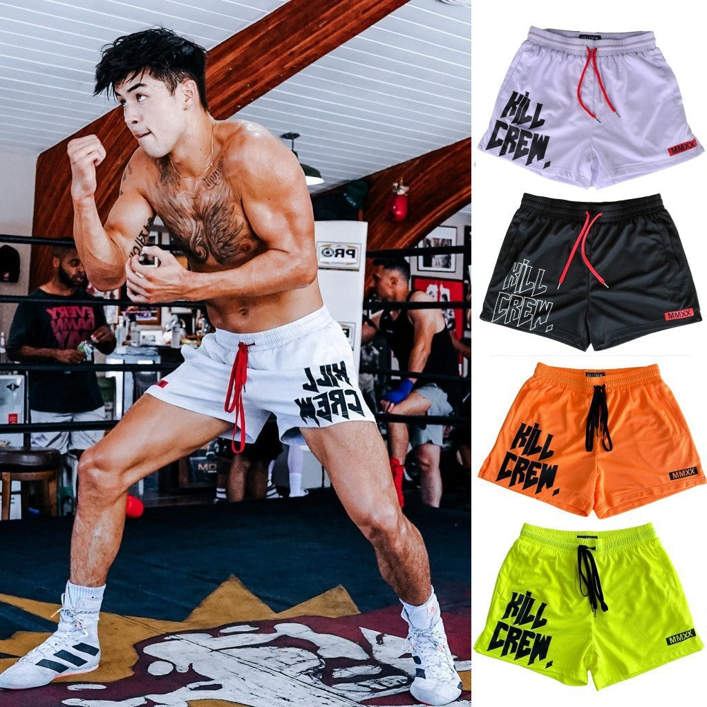 Men's Sports Mesh Quick Dry Boxing Leg Training Pants