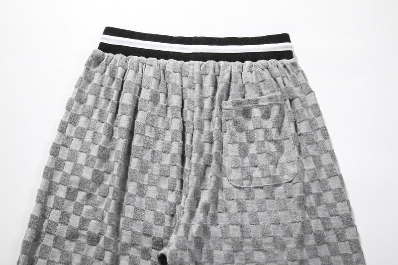 Knitted Jacquard Chessboard Shorts