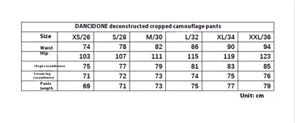 Deconstructing Old Loose Cropped Camouflage Pants Men