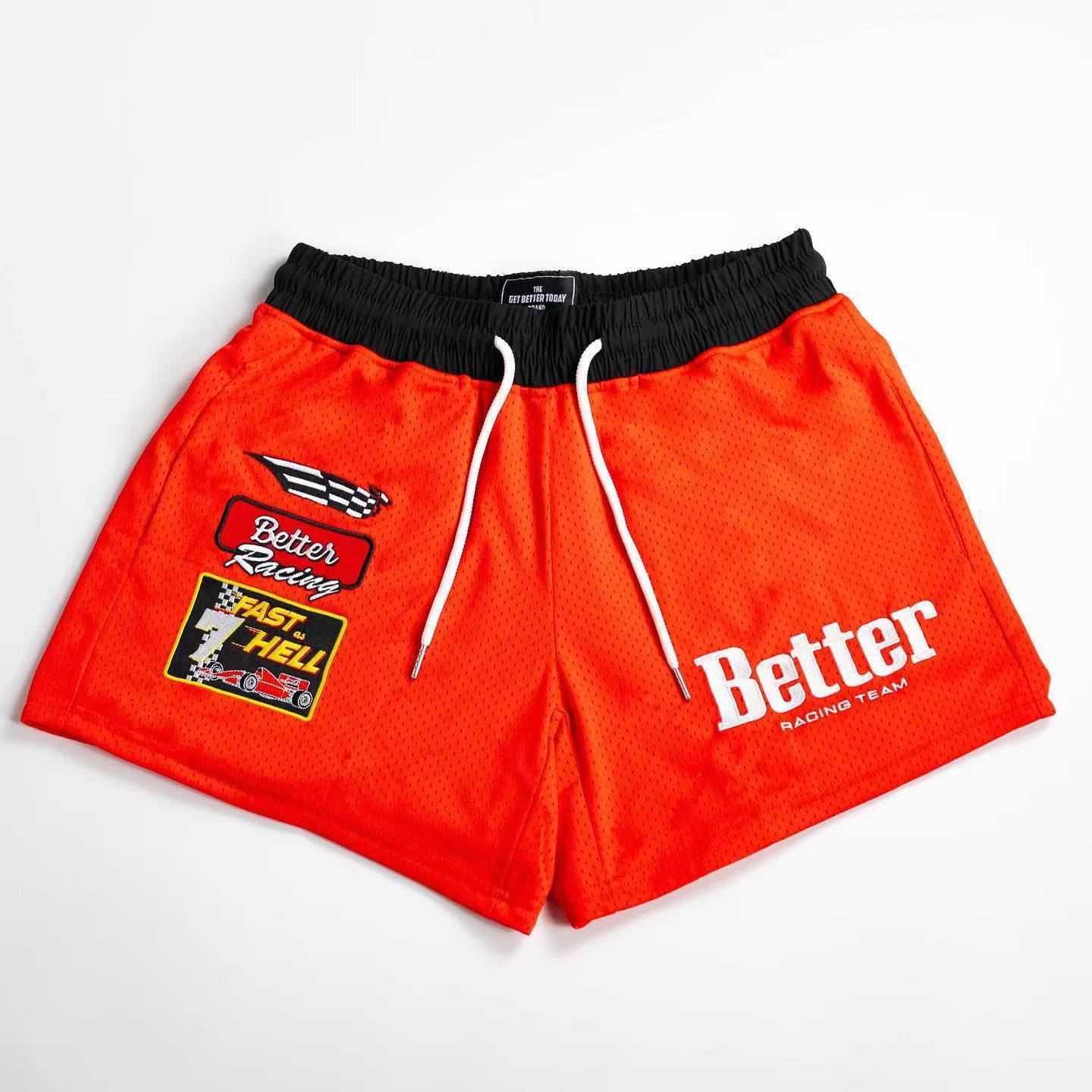 Men's Mesh Embroidered Basketball Shorts