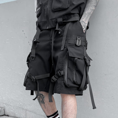 Summer Functional Workwear Shorts Men's Loose Straight