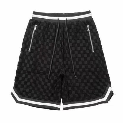 Knitted Jacquard Chessboard Shorts