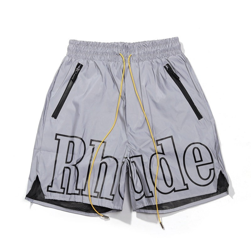 Reflective Casual Beach Five Point Shorts Sweatpants