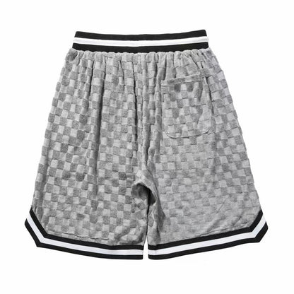 Knitted Jacquard Chessboard Shorts