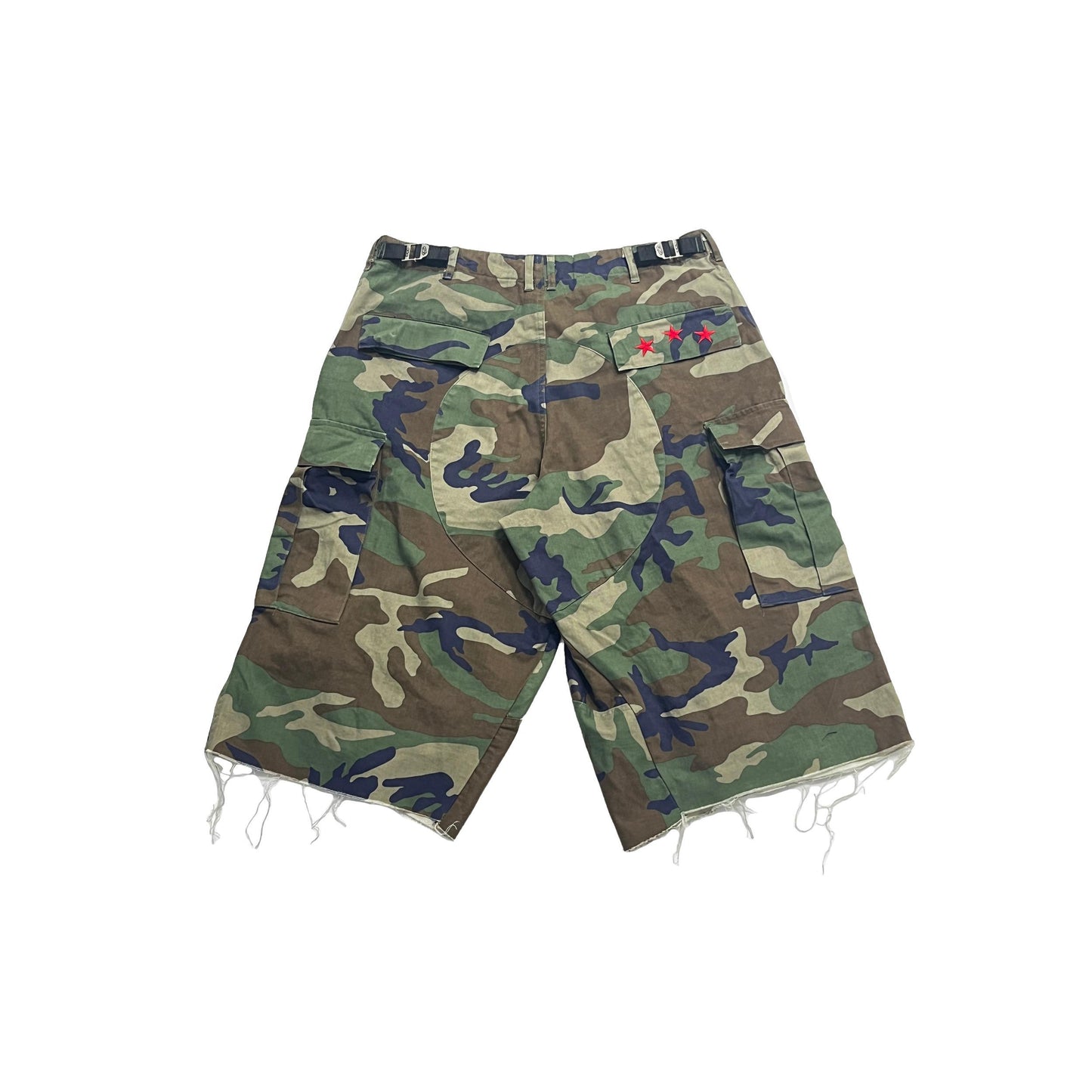 New Profile Cut Multi-piece Stitched Camouflage Cropped Pants