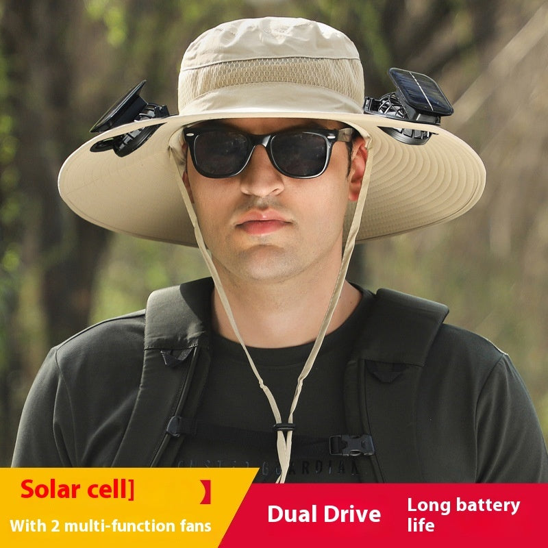 Long Endurance Lithium Battery Fan Solar Charging Wind Sun Protection Hat